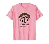 Raising Wild Things: Silhouette d'arbre ludique pour Enfants T-Shirt, Homme, Rose, S
