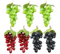 Raisins Artificiel Réalistes, 7 Pièces Raisins Grappes DéCorative, Raisins en Plastique, Raisins Artificiels, Grappe Raisin en Plastique, Grappe de Raisin en Plastique, pour la Décoration du Vin