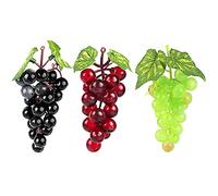 Raisins Artificiel Réalistes - Faux Raisins - Grappe Raisin En Plastique - Fruits Artificiels Réalistes - Raisins Artificiels Noirs Pour Cuisine Fête Mariage Photographie Faux Faisceaux Raisin