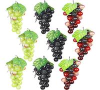Raisins Artificiel Réalistes - Faux Raisins - Grappe Raisin En Plastique - Fruits Artificiels Réalistes - Raisins Artificiels Noirs Pour Cuisine Fête Mariage Photographie Faux Faisceaux Raisin