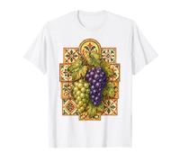 Raisins Vignoble Toscane Carreaux Italie Méditerranée T-Shirt