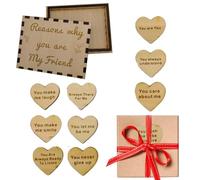 Raisons pour lesquelles vous êtes mes cartes d'amis, en bois de cartes en bois | Romantique pourquoi tu es mon ami dans la boîte en bois | Affirmations quotidiennes inspirantes, cartes en bois, 10 piè
