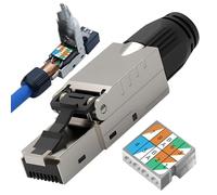 RaitWahl Réseau CAT 7 RJ45 Sans Outil Blindée 40 Gbit/s 600 MHz Prise Réseau Pour Câbles de Pose Rigides Câbles Bruts Prise RJ45 Ethernet LAN DSL Câble de Brassage