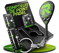 RAIV Padel - Compteur de Point Padel Tennis + Porte-clés en Forme de Pala de Padel - Compteur Point Padel s'adapte à Toutes Les raquetes de Padel - Padel Accessoire Rigolo - Score Padel