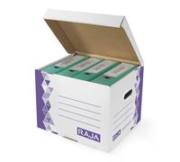 Lot de 10 - RAJA Caisse multi-usage format cube montage automatique en carton - Blanc / Violet