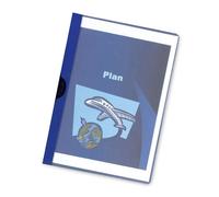 RAJA Chemise à clip métal en PVC - 30 feuilles - Bleu - Lot de 25