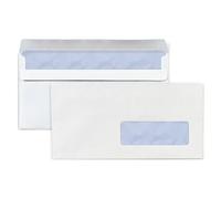 RAJA Enveloppe blanche DL 110 x 220 mm 80g fenêtre 35 x 100 mm - autocollante - Lot de 500