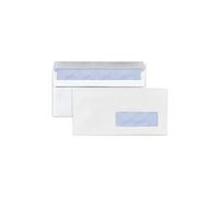 RAJA Enveloppe blanche DL 110 x 220 mm 80g fenêtre 45 x 100 mm - autocollante - Lot de 500