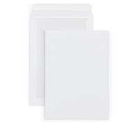 RAJA Pochette blanche 320 x 430 mm 120g sans fenêtre - dos carton - autocollante bande protectrice - Lot de 100