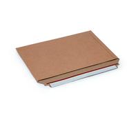 RAJA Pochette carton plat brun autocollante bande protectrice - 33,4 x 23,4 cm - Lot de 100