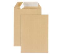 RAJA Pochette kraft brun C5 162 x 229 mm 120g sans fenêtre - autocollante bande protectrice - Lot de 500