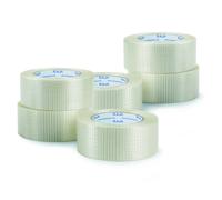 RAJA Ruban adhésif d'emballage en polypropylène armé chaîne 140 microns 50 mm x 50 m - Transparent - lot de 6