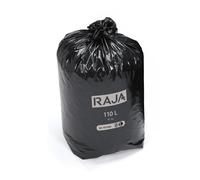 RAJA Sac poubelle 160L noir 100% recyclé - Déchets lourds - Lot de 50