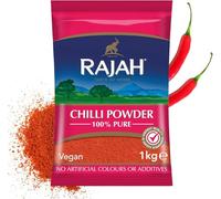 Rajah Poudre de Piment Rouge 1 kg | 100% Piments Rouges Moulus | Épice Indienne Premium Sans Gluten | Idéale pour Currys, Marinades, Sauces et Cuisine Épicée met Kajal Sticker