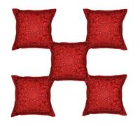 Rajasthali Indian Designer Kantha Coussin Floral Coton Fait Main Taie Throw Home Décor, 43 X 43 cm