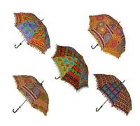 Rajasthali Indian Main Designer de Mode de Coton Multicolore Parapluie Broderie Boho Parapluies Parasol Beaucoup 5pcs