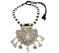 Rajasthan Gems Collier Shreenathji Shrinathji Dwarikadhish Krishna Vieux SilerTribal Temple Bijoux Fait Main Femme Cadeau Inde H073