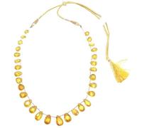 Rajasthan Gems F713 Collier 1 fil de perles Mala Jaune Oxyde de Zirconium, Adjustable, Gemme, Zircone cubique