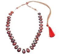 Rajasthan Gems F717 Collier 1 fil de perles Mala Marron Goutte Oxyde de Zirconium Pierre F717, Adjustable, Gemme, Zircone cubique