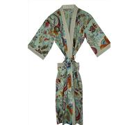 Rajbhoomi Peignoir kimono d'été 100% coton indien, biologique, éthique, taille 38-46