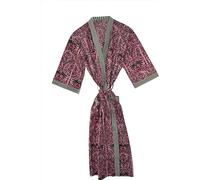 Rajbhoomi Peignoirs 100% coton pour femmes et hommes, 100% coton indien, peignoirs légers en kimono d'été, cultivés biologiquement, fabriqués de manière éthique, rose, XL/XXL