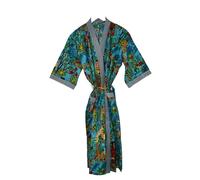 Rajbhoomi Robe indienne faite à la main Frida Kahlo pour femme, imprimé turquoises, tissu en coton, kimono, turquoise, XXL, Turquoises, XX-Large