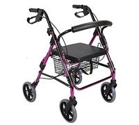 RajoNN Aide à la mobilité en aluminium Cadre de marche pliable léger ⦁ Double Frein avec siège et sac。Déambulateur pour personnes âgées Réglable en hauteur Déambulateur pour personnes âgées Lofty