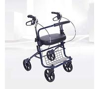 RajoNN Aide à la mobilité pliable, déambulateur, déambulateur à roulettes, chariot de courses avec siège et frein à main, pour marcheur pour personnes âgées (bleu) Lofty Ambition
