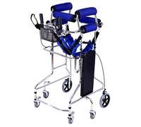 RajoNN Cadre de marche avec frein à 6 roues, pliable, aide à la mobilité, hauteur réglable pour l'entraînement du pied debout (Bule Man) Lofty Ambition