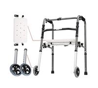 RajoNN Chaise de douche pliable Rollator avec 2 roues, déambulateur pour personnes âgées résistant - Cadre de marche en acier réglable en hauteur avec siège Lofty Ambition