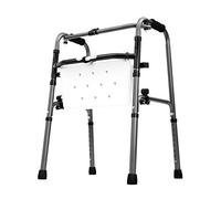 RajoNN Chaise de douche pliante, déambulateur pour personnes âgées gériatrique résistant, cadre de marche avec aide à la mobilité réglable en hauteur, béquille en acier avec assise