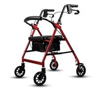 RajoNN Déambulateur pliable léger, cadre de marche réglable en hauteur avec assise rembourrée, chaise de transport à 4 roues, aide à la mobilité pour la marche, cadre de marche pour la marche pour