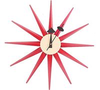 RajoNN Décoration murale en métal pour la maison, horloge Nelson avec certification de sécurité, horloge murale rétro classique en bois du milieu du siècle, horloge à quartz silencieuse, adaptée