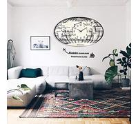 RajoNN Home Décoration murale en métal, horloge murale avec carte du monde 3D, élégante carte du monde minimaliste moderne, décoration murale pour la maison, horloge de style