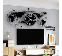 RajoNN Horloges murales pour salon moderne, horloge silencieuse en acrylique 3D, grande horloge murale pour la maison et le bureau, horloge murale silencieuse à faire soi-même, horloge murale de