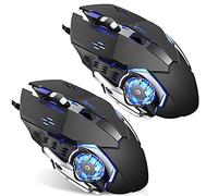 RajoNN Mice Souris de Jeu Filaire, Souris d'ordinateur USB Ergonomique avec 4 DPI réglables, lumière LED respiratoire, 6 Boutons, pour Ordinateur Portable