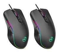 RajoNN Mice Souris de Jeu Filaire USB, Souris Optique PC RVB avec lumière LED colorée, 4 DPI réglables, pour Tablette, Ordinateur Portable, Jeux