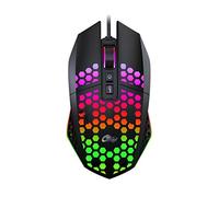 RajoNN Souris de Jeu Souris, Souris Filaire RVB de Conception Creuse, 7 Boutons Programmables, 8000 DPI, Souris d'ordinateur Ergonomiques et Confortables (Couleur : Noir)