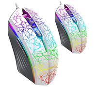 RajoNN Souris Souris de Jeu, Souris Filaires Ergonomiques avec Rétroéclairage LED 7 Couleurs, 4 Paramètres DPI Jusqu'à 2400 DPI Souris d'ordinateur, pour Ordinateur Portable, Jeux et