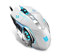 RajoNN Souris Souris Filaire, Souris Optique Silencieuse De Jeu Mécanique USB, Programmation Macro, pour Ordinateurs Portables PC De Bureau pour Filles (Couleur : Blanc)