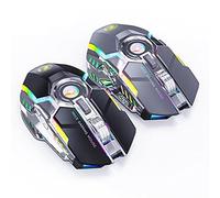 RajoNN Souris Souris sans Fil, Souris de Jeu silencieuse USB 2,4 G, Souris Optique sans Fil pour Ordinateur, 7 Boutons, 1600 DPI 3 Niveaux de réglage, pour Ordinateur Portable Windows PC