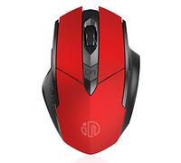 RajoNN Souris Souris sans Fil, Souris Mécaniques de Jeu Rechargeables avec Récepteur USB, pour Ordinateur Portable, PC, Ordinateur Portable, Ordinateur (Couleur : Rouge)