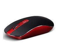 RajoNN Souris Souris sans Fil, Souris Optique Portable Mince et silencieuse 2,4 G avec Commutation Rapide DPI, Souris d'ordinateur pour PC/Windows/Android (Couleur : Rouge)