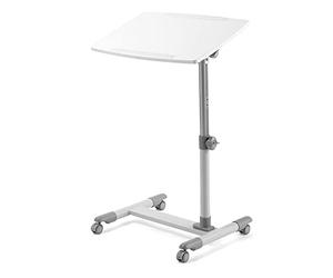 RajoNN Table d'appoint de lit à roulettes réglable à 160° Table pivotante pour TV et ordinateur portable avec poignée pour un maintien facile - Assistant indépendant pour se déplacer - D