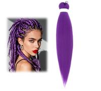 Rajout Cheveux Tresses Violet, Extension heveux Violet Yaki Textured cheveux Tresse Meches de cheveux Purple Braiding Hair Extensions, Purple Synthetic Braiding Hair for Women & Girls (24in/61cm)