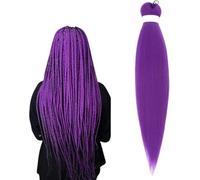 Rajout Cheveux Tresses Violet, Meche Violette Extensions De Cheveux, Braids Meches Violet, Cheveuxs Au Crochet En Soie Basse Température, Pour Bals Masqués, Cosplay, Jeux De Rôle (26 inh)