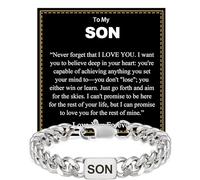 Rajputana Bracelet en argent pour homme et garçon, bracelet cubain de 9 mm pour homme, adolescent, garçon, cadeau pour mon fils/papa/grand-père/petit-fils/mari/frère, cadeau de fête des pères