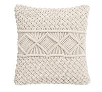RAJRANG BRINGING RAJASTHAN TO YOU Housses de Coussin en Tricot torsadé de Coton, Douces et Confortables, Style bohème, Housses de Coussin décoratives en macramé pour lit et canapé, 45,7 x 45,7 cm