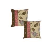 Rajrang cCS06521 taie d'oreiller imprimé Floral Coton Beige