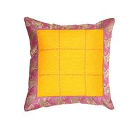 RAJRANG Handmade Paisley Indienne Housse de Coussin Jaune pour la décoration